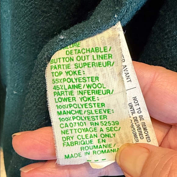 70s Vintage Norbert Nel Trench Coat Khaki Beige with Green Size 10 - Picture 12 of 16